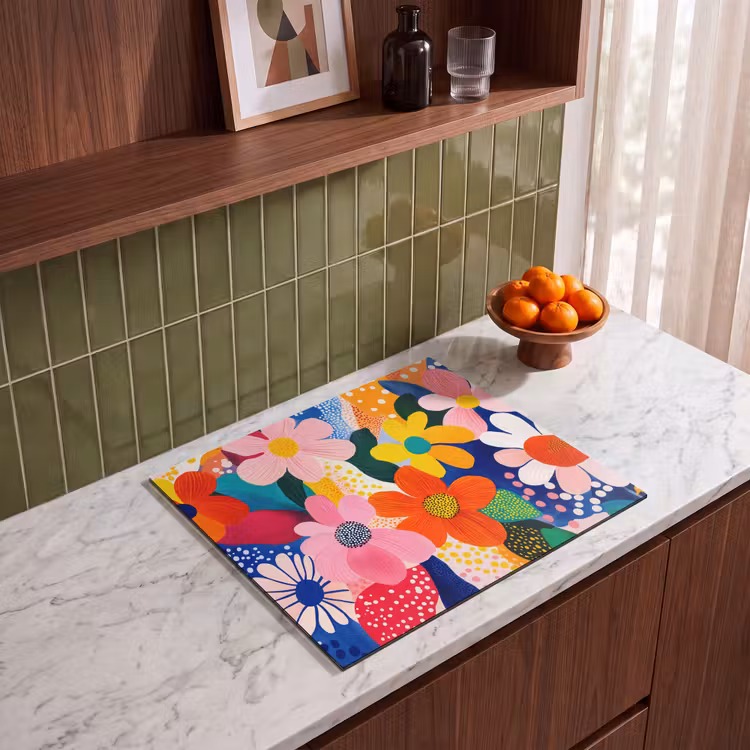 Protection plaque induction - Fleurs - Colorées - Points — 4