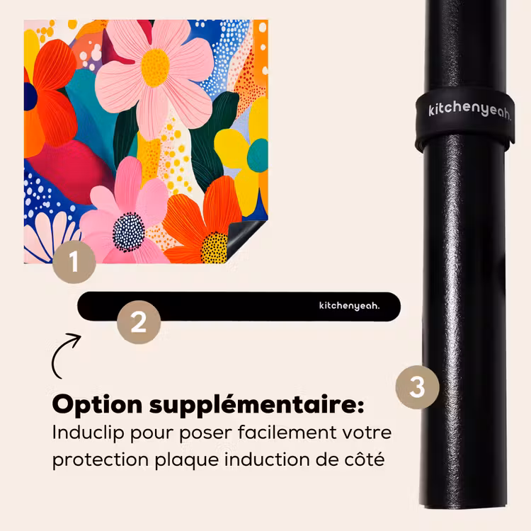 Protection plaque induction - Fleurs - Colorées - Points — 8