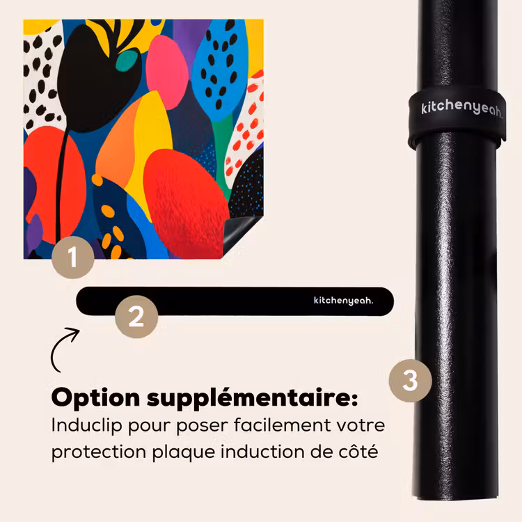 Protection plaque induction - Fleurs - Feuilles - Abstrait - Rouge — 8