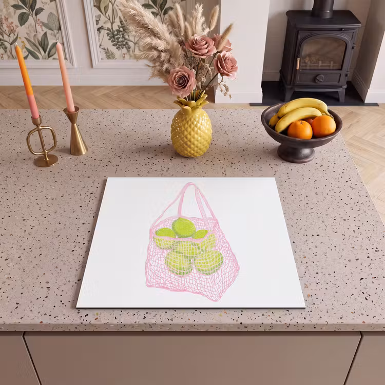 Protection plaque induction - Sac en filet - Rose - Illustration - Limes — 3