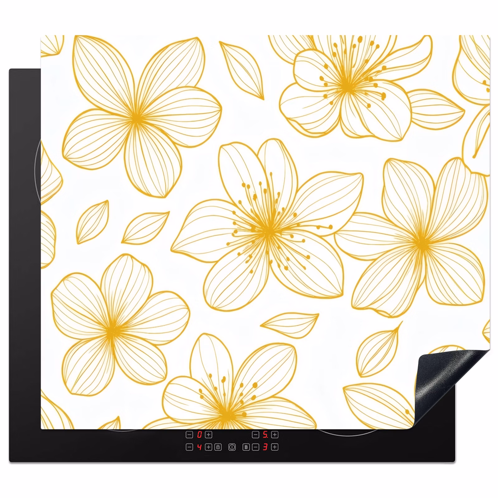 Protection plaque induction - Fleurs - Motif - Illustration - Jaune — 1