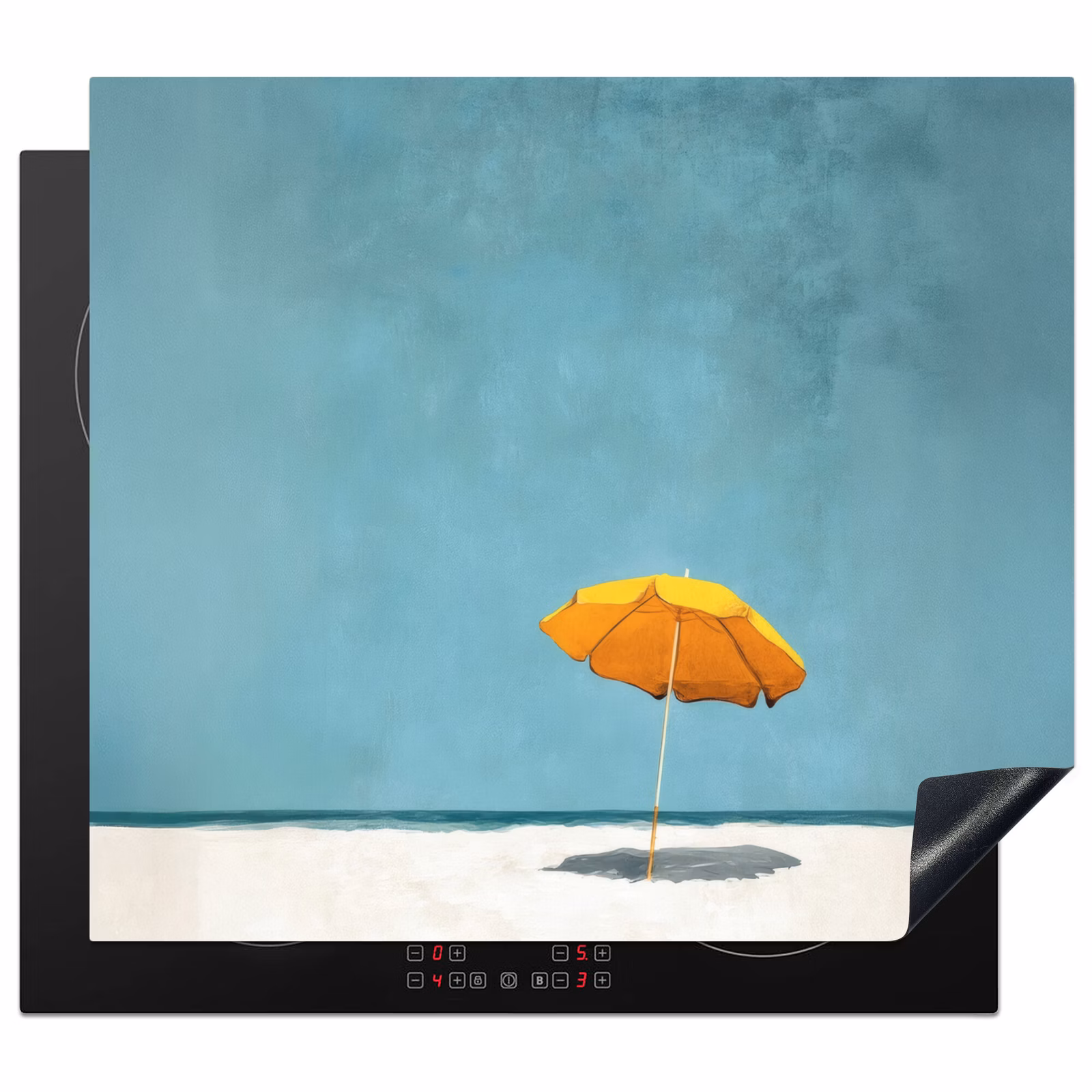Protection plaque induction - Parasol - Jaune - Plage - Mer — 1