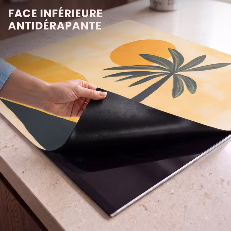 Protection plaque induction - Illustration - Palmier - Soleil - Collines — 7