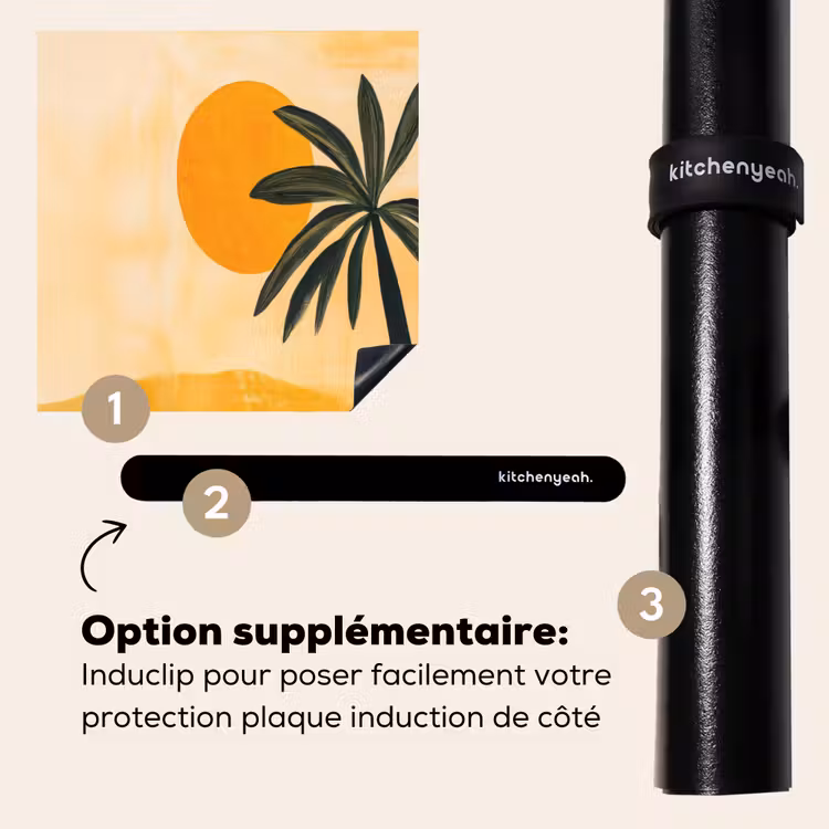 Protection plaque induction - Illustration - Palmier - Soleil - Collines — 8