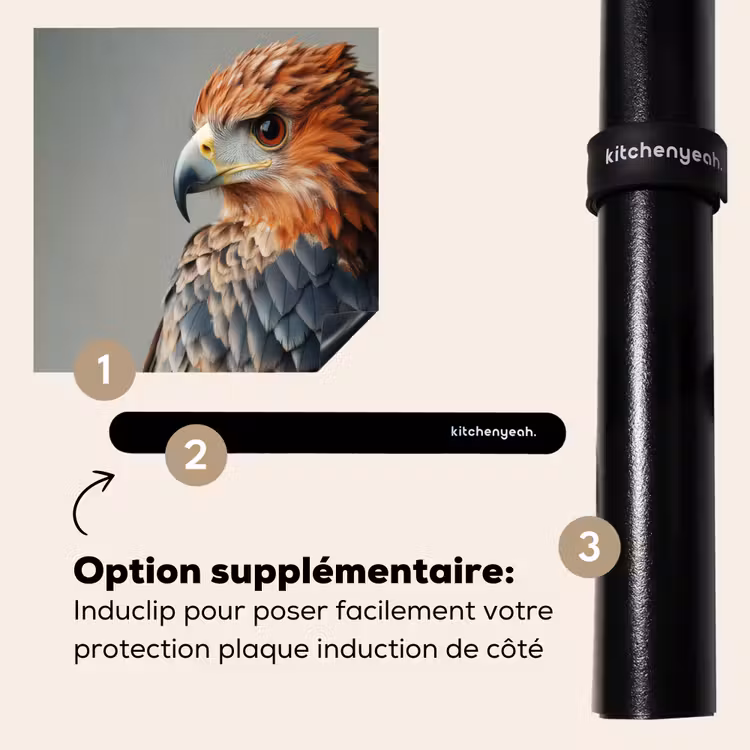 Protection plaque induction - Oiseau - Réaliste - Plumes - Marron — 8