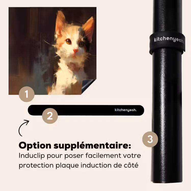 Protection plaque induction - Chat - Peint - Artistique - Blanc — 8