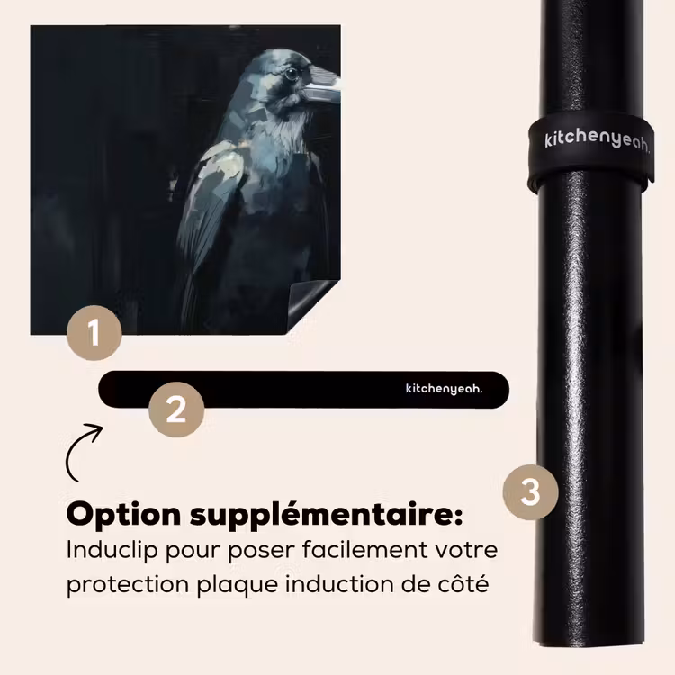 Protection plaque induction - Corbeau - Oiseaux - Noir — 8