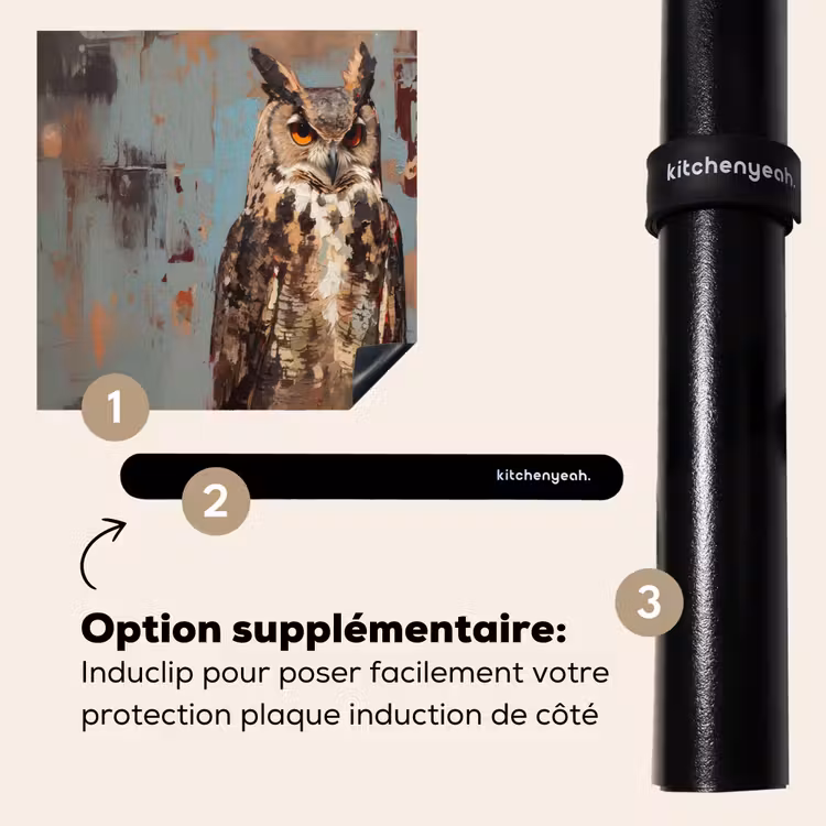 Protection plaque induction - Peint - Abstrait - Hibou - Marron — 8