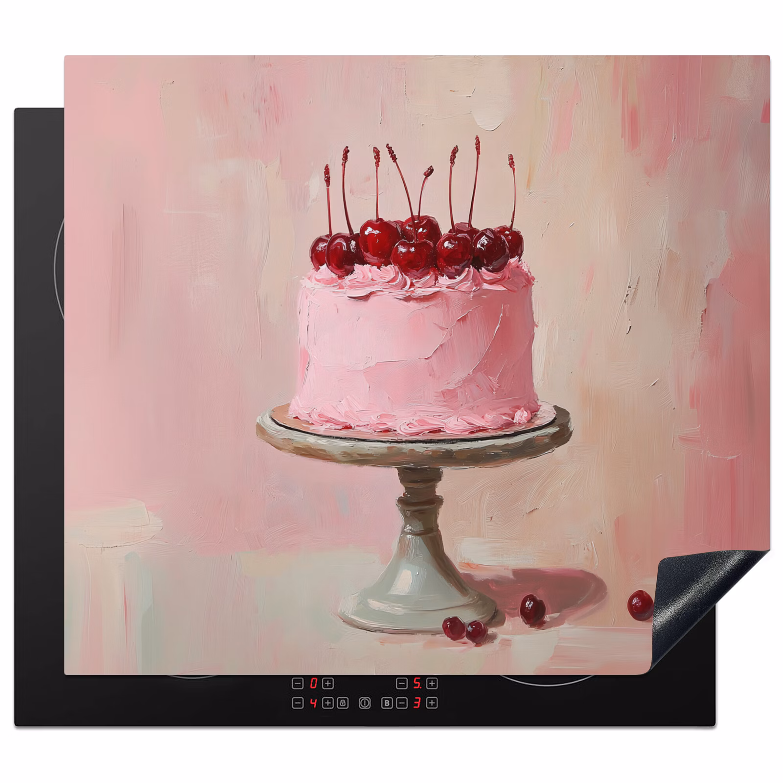Protection plaque induction - Gâteau - Rose - Cerise — 1
