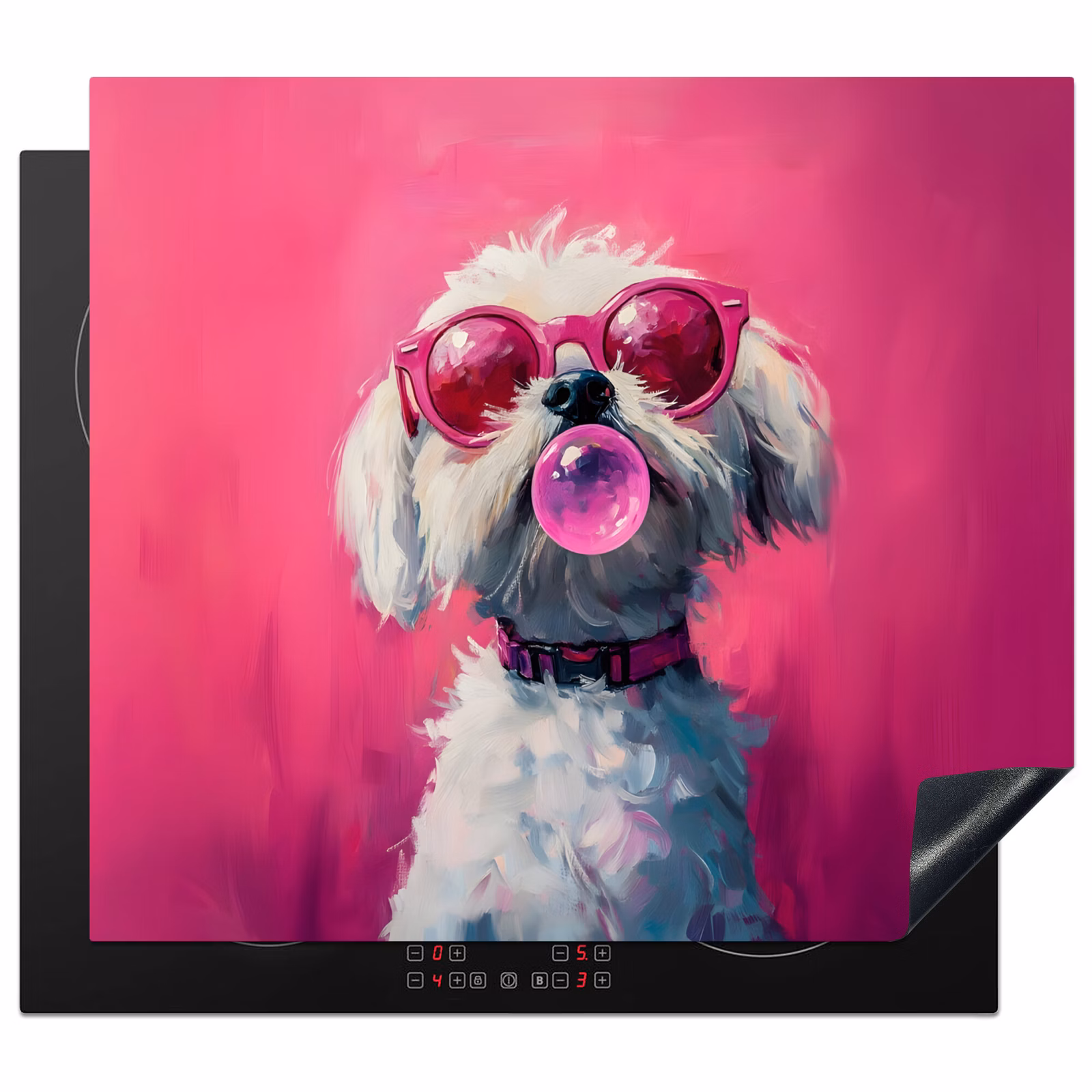Protection plaque induction - Rose - Chien - Bulle — 1