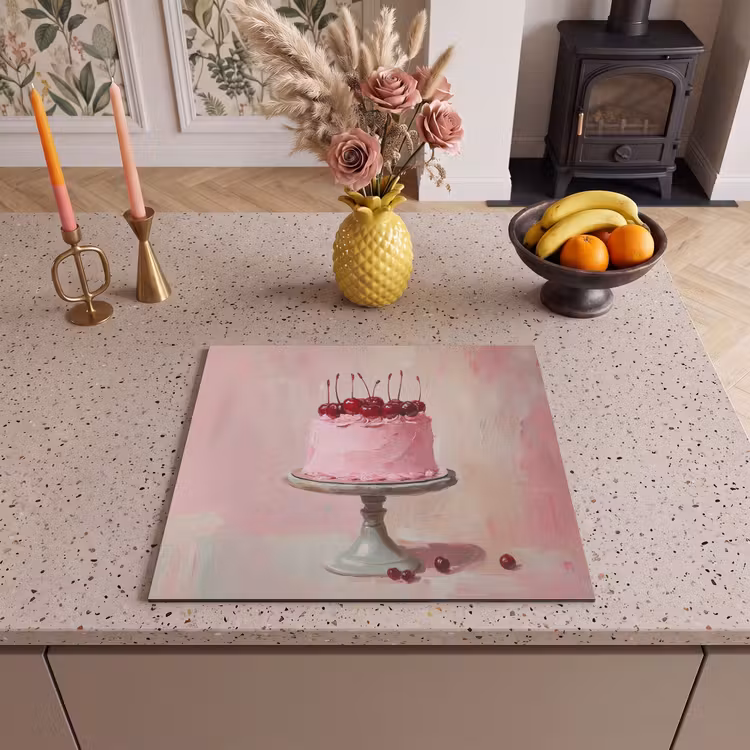 Protection plaque induction - Gâteau - Rose - Cerise — 3