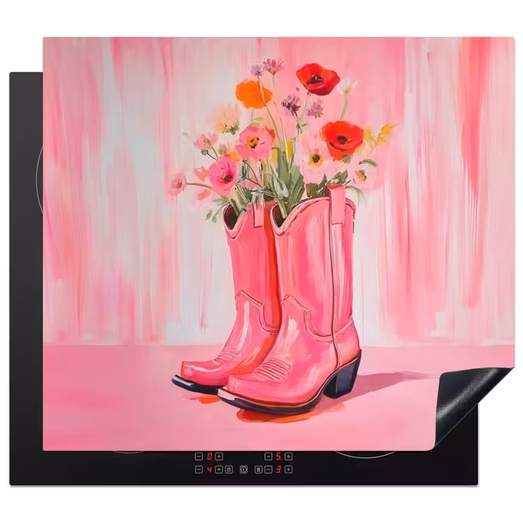 Protection plaque induction - Rose - Fleurs - Cowboy — 1