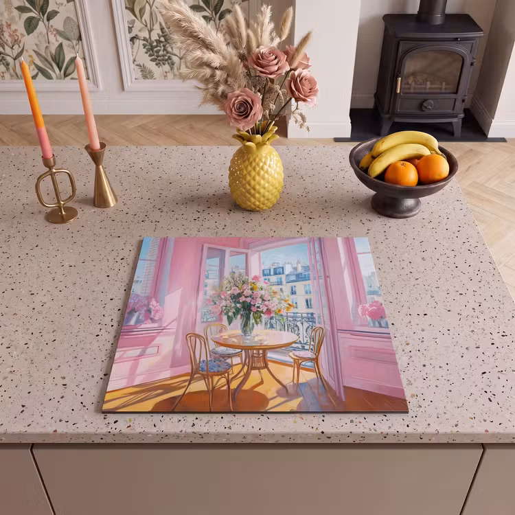 Protection plaque induction - Rose - Ville - Fleurs — 3