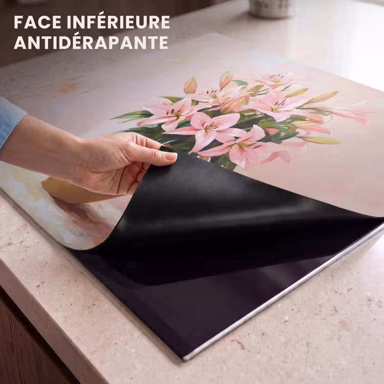 Protection plaque induction - Vase - Fleurs - Rose — 7