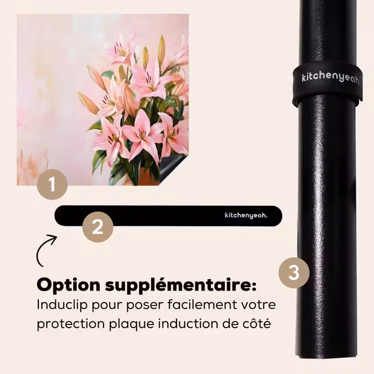 Protection plaque induction - Vase - Fleurs - Rose — 8