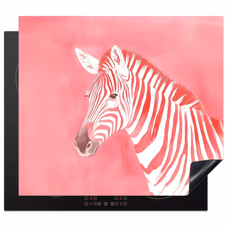 Protection plaque induction - Zèbre - Rose - Peinture — 1