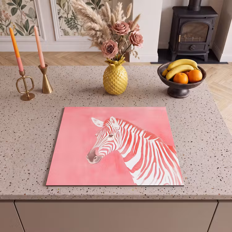 Protection plaque induction - Zèbre - Rose - Peinture — 3