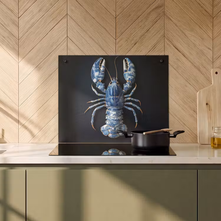 Beschemer à induction avec crochets - Homard - Bleu de Delft - Bouclier - Robuste — 1
