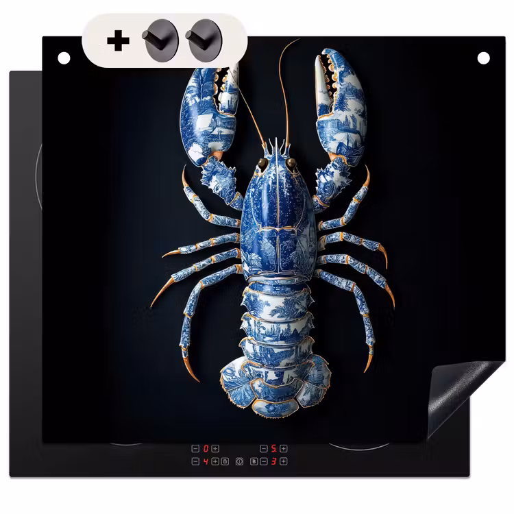 Beschemer à induction avec crochets - Homard - Bleu de Delft - Bouclier - Robuste — 3