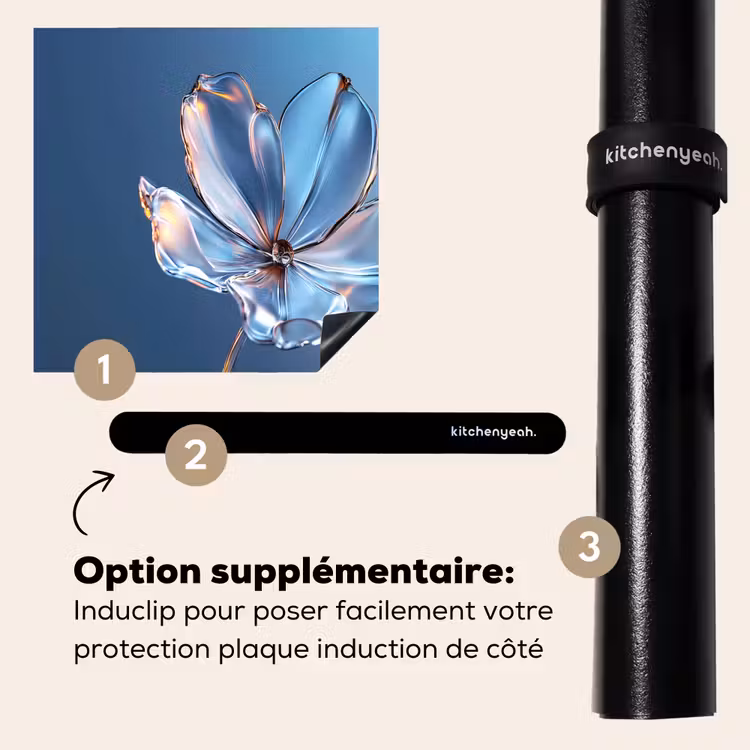 Protection plaque induction - Bleu - Fleur - Verres - Orné — 8