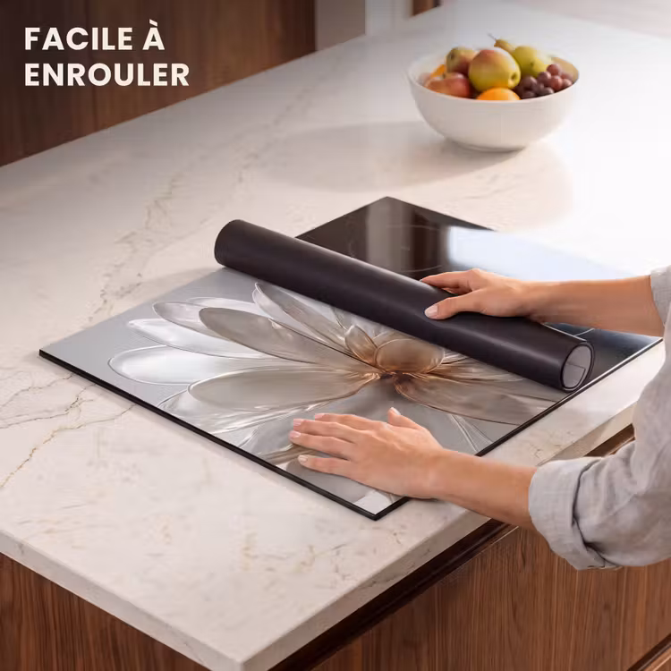 Protection plaque induction - Fleur - Blanc - Neutre — 6