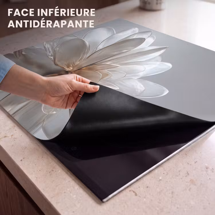 Protection plaque induction - Fleur - Blanc - Neutre — 7