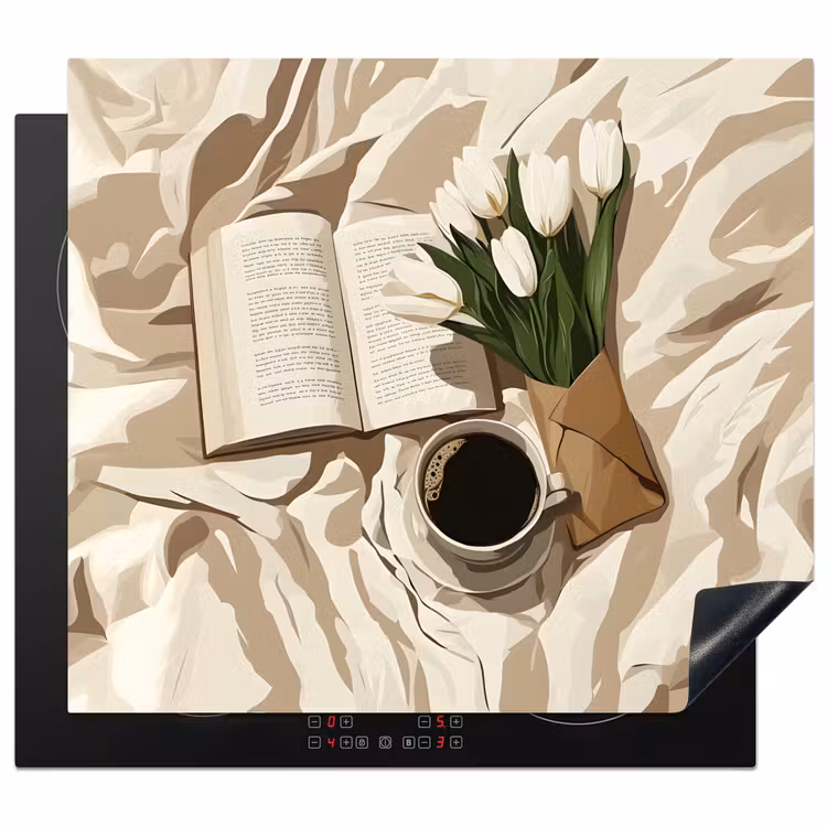 Protection plaque induction - Livre - Illustration - Tulipes - Café — 1