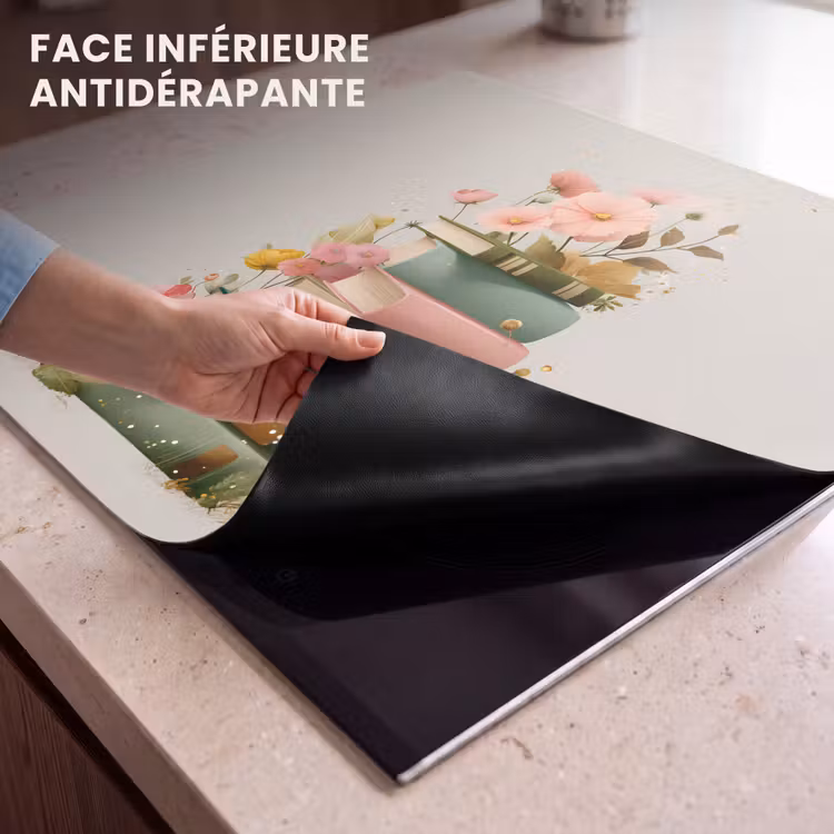 Protection plaque induction - Livres - Pile - Fleurs - Coloré — 7