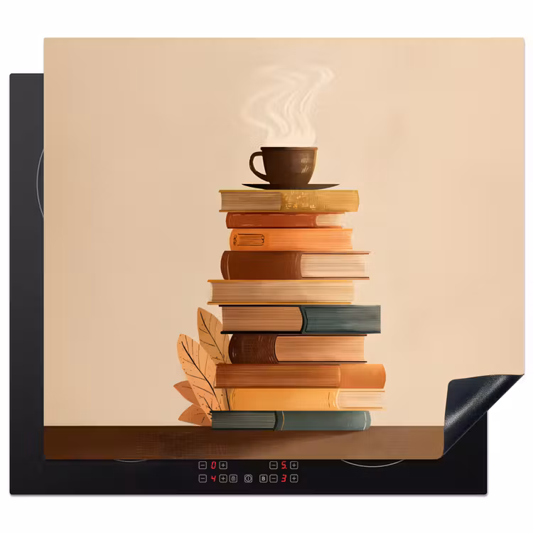 Protection plaque induction - Livres - Tour - Café - Beige — 1