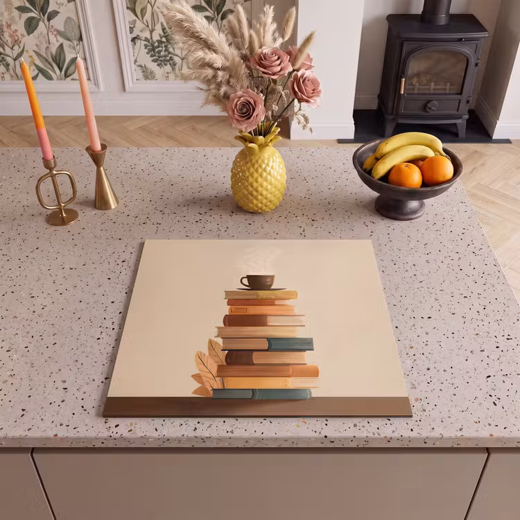 Protection plaque induction - Livres - Tour - Café - Beige — 3