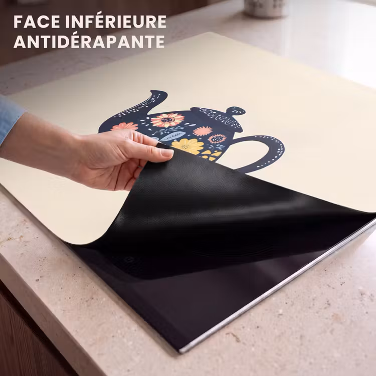 Protection plaque induction - Théière - Coloré - Fleurs — 7