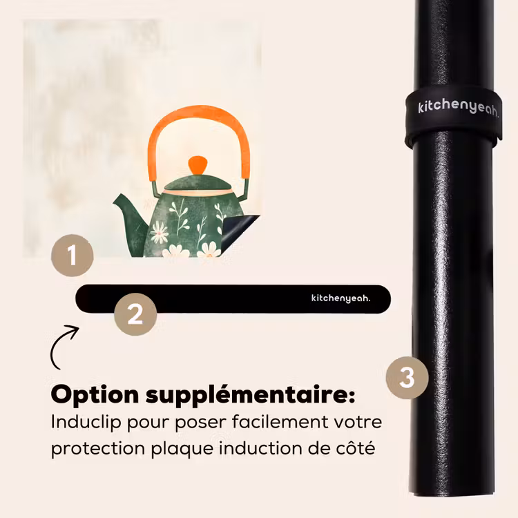 Protection plaque induction - Théière - Vert - Fleurs - Orange — 8