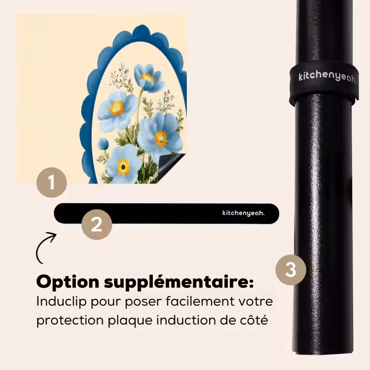 Protection plaque induction - Liste - Fleurs - Bleu clair - Illustration — 8