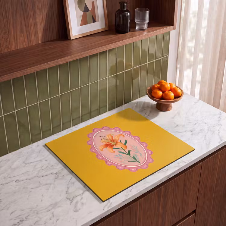 Protection plaque induction - Lys - Orange - Cadre - Ovale — 4
