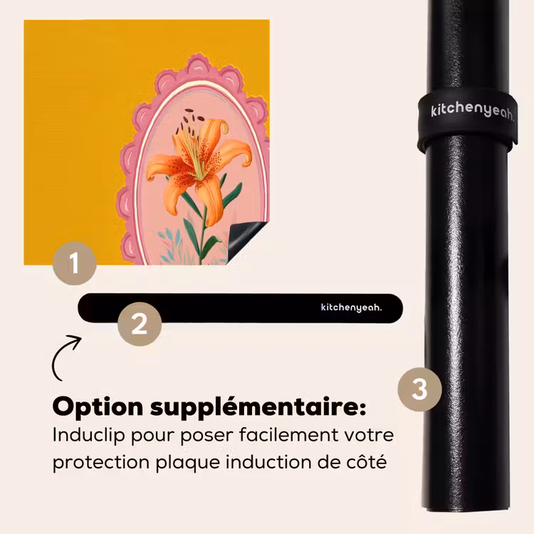 Protection plaque induction - Lys - Orange - Cadre - Ovale — 8