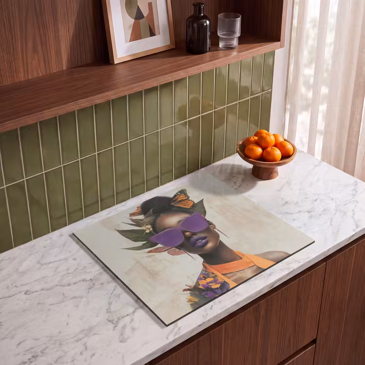 Protection plaque induction - Femme - Lunettes de soleil - Papillon - Fleurs — 4
