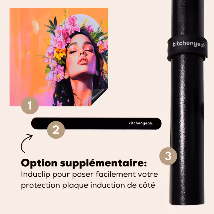 Protection plaque induction - Portrait - Couronne de fleurs - Femme — 8