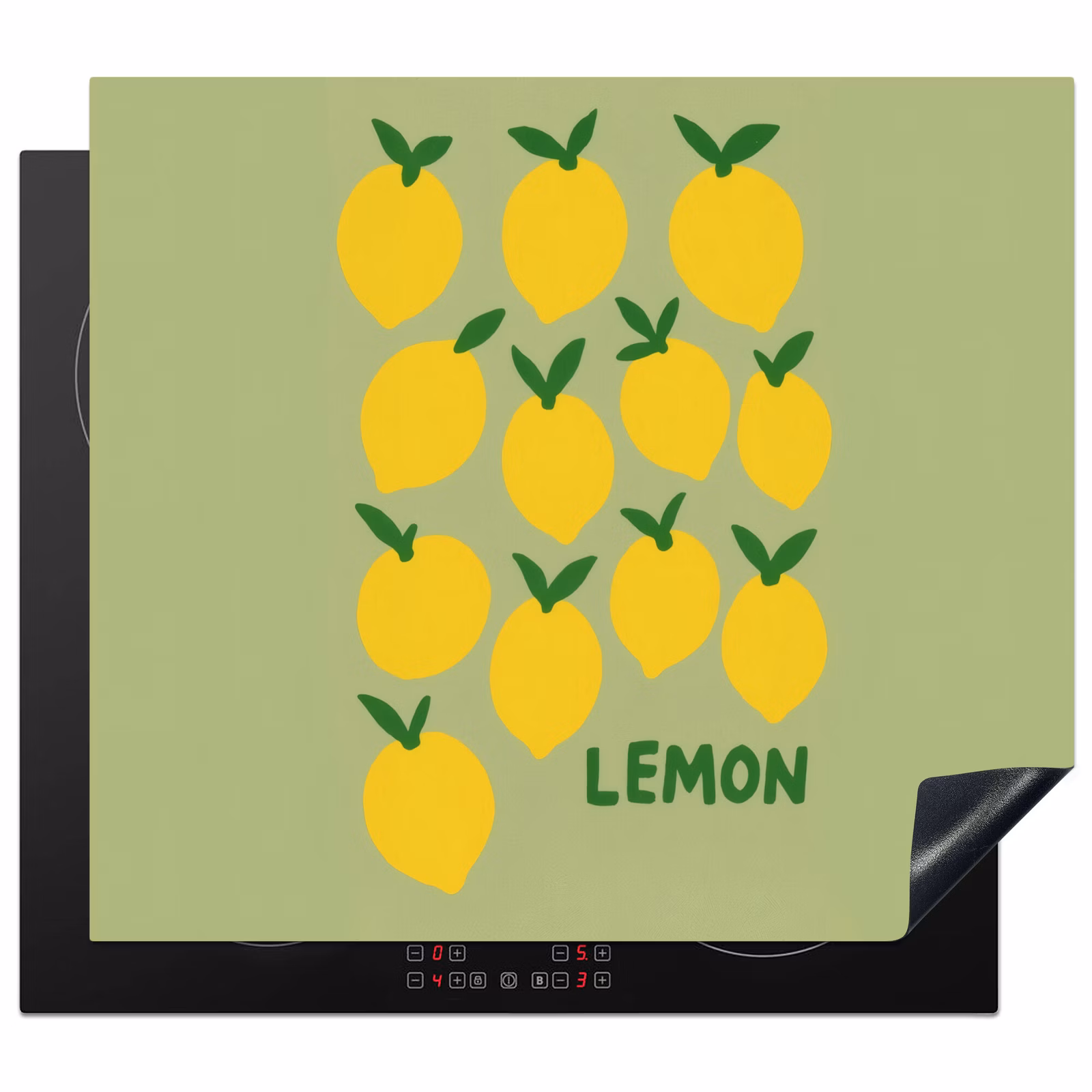 Protection plaque induction - Citrons - Feuilles - Jaune - Motif — 1