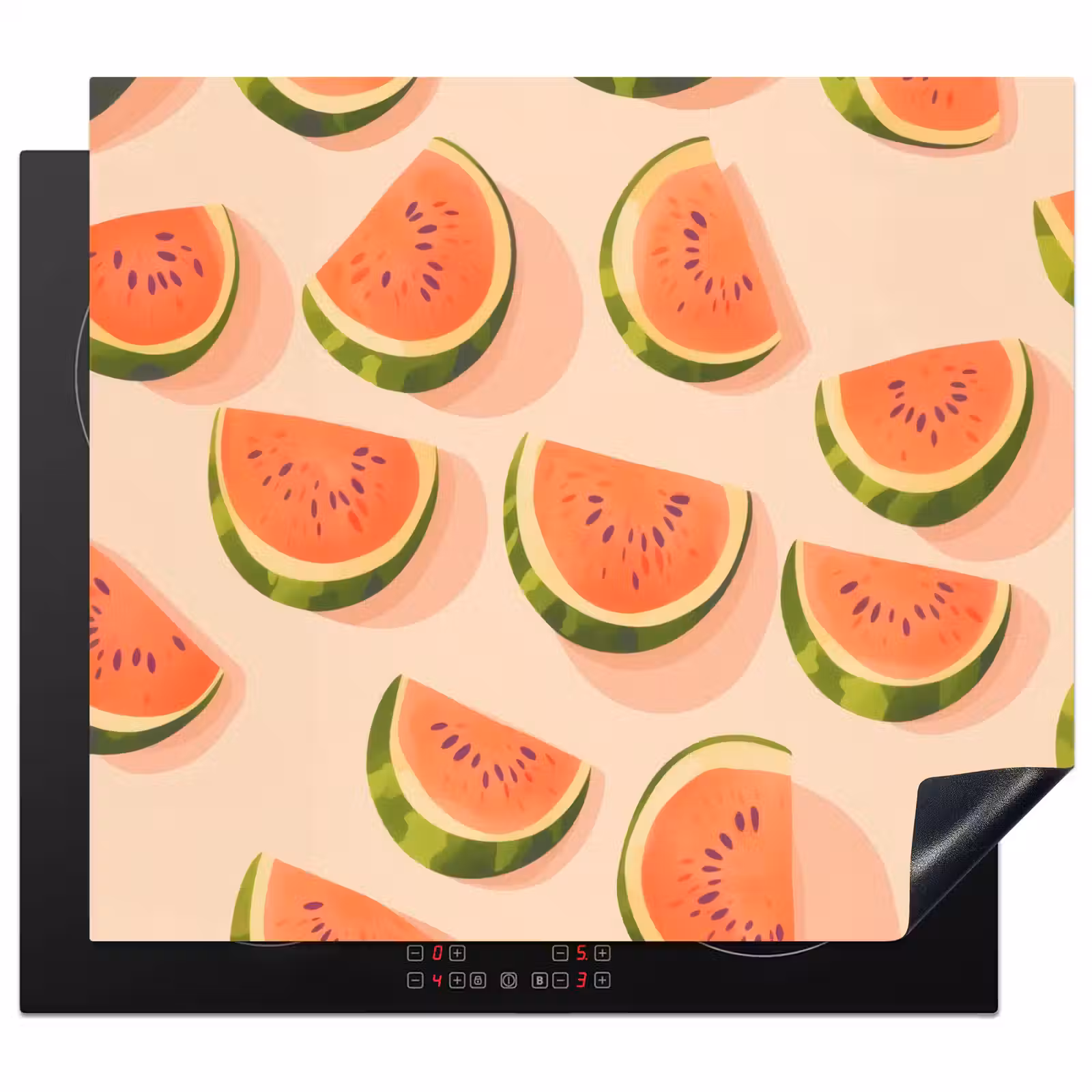 Protection plaque induction - Pastèque - Tranches - Graines - Rouge — 1