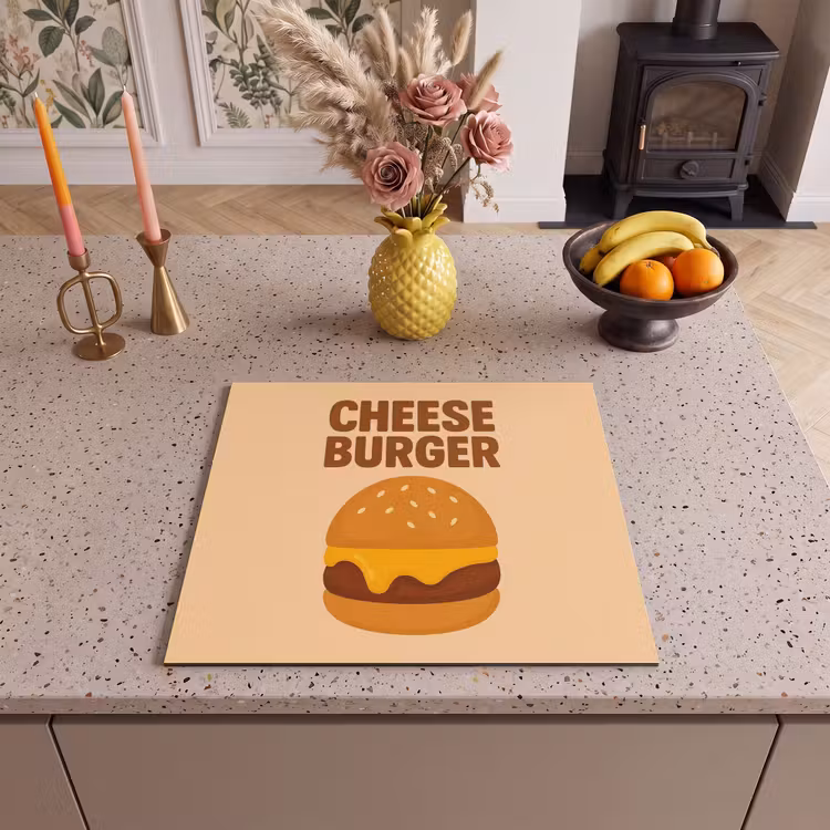 Protection plaque induction - Cheeseburger - Minimaliste - Jaune — 3