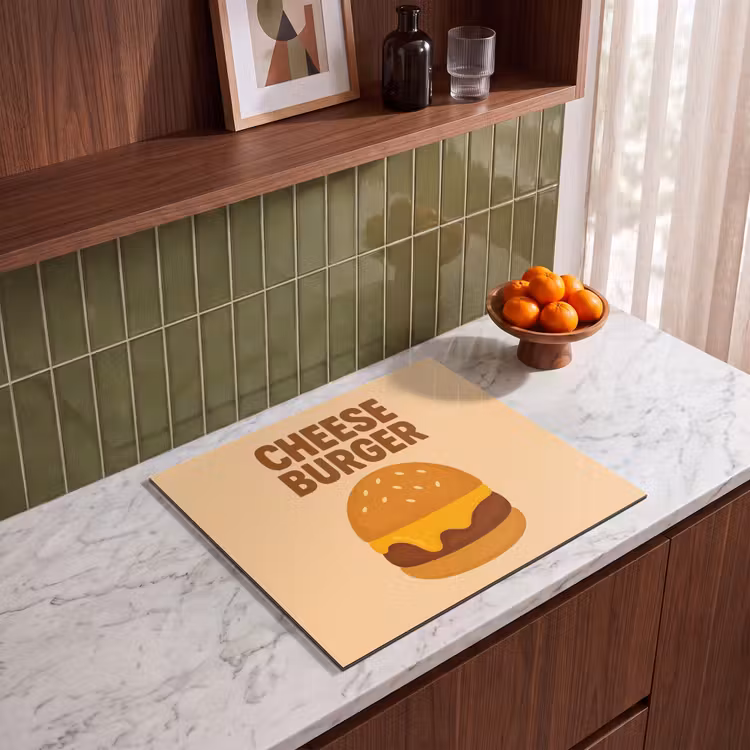 Protection plaque induction - Cheeseburger - Minimaliste - Jaune — 4