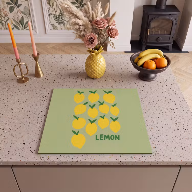 Protection plaque induction - Citrons - Feuilles - Jaune - Motif — 3