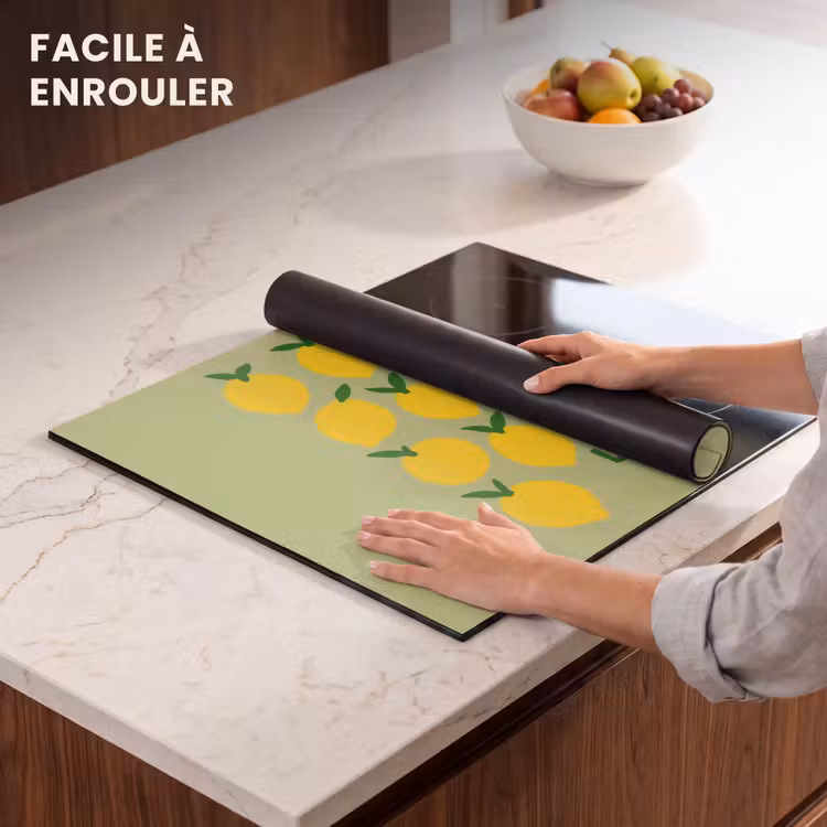 Protection plaque induction - Citrons - Feuilles - Jaune - Motif — 6