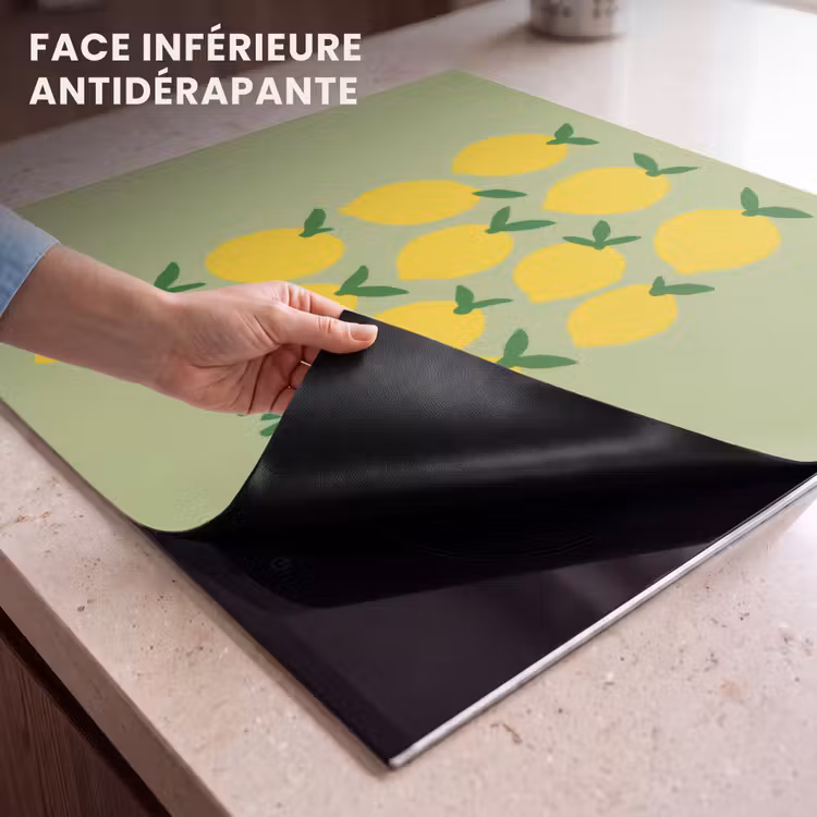Protection plaque induction - Citrons - Feuilles - Jaune - Motif — 7