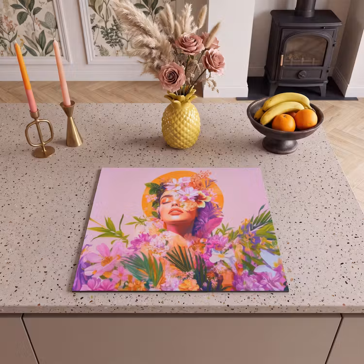 Protection plaque induction - Femme - Abstrait - Cercle - Fleurs — 3