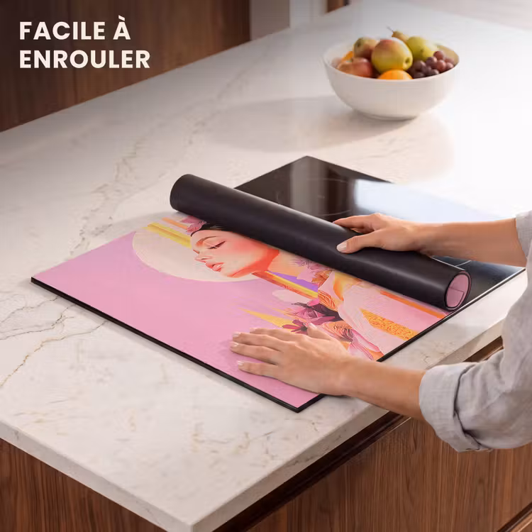 Protection plaque induction - Femme - Fleurs - Violet - Abstrait — 6