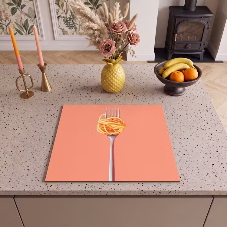 Protection plaque induction - Fourchette - Spaghetti - Artistique - Rose — 3