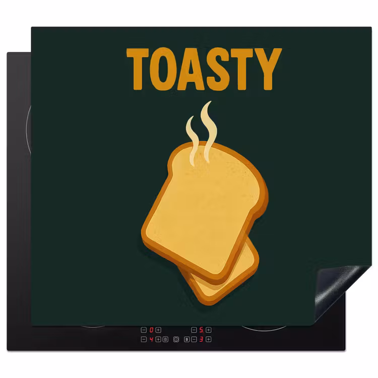 Protection plaque induction - Pain - Toast - Vert - Minimaliste — 1