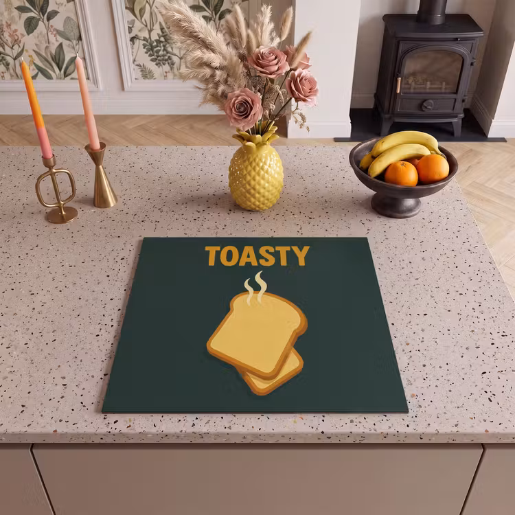 Protection plaque induction - Pain - Toast - Vert - Minimaliste — 3