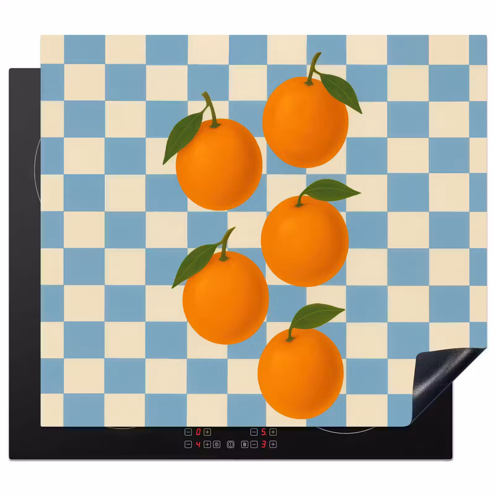Protection plaque induction - Oranges - Feuilles - Bloqué - Bleu — 1